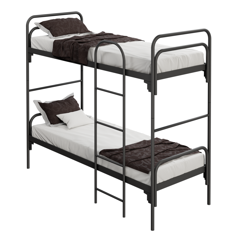 Ліжко металеве двоярусне зі сходами КРЛ-29, 2000x800x1800 мм МЕБЛІ-ТЕХНОСТИЛЬ